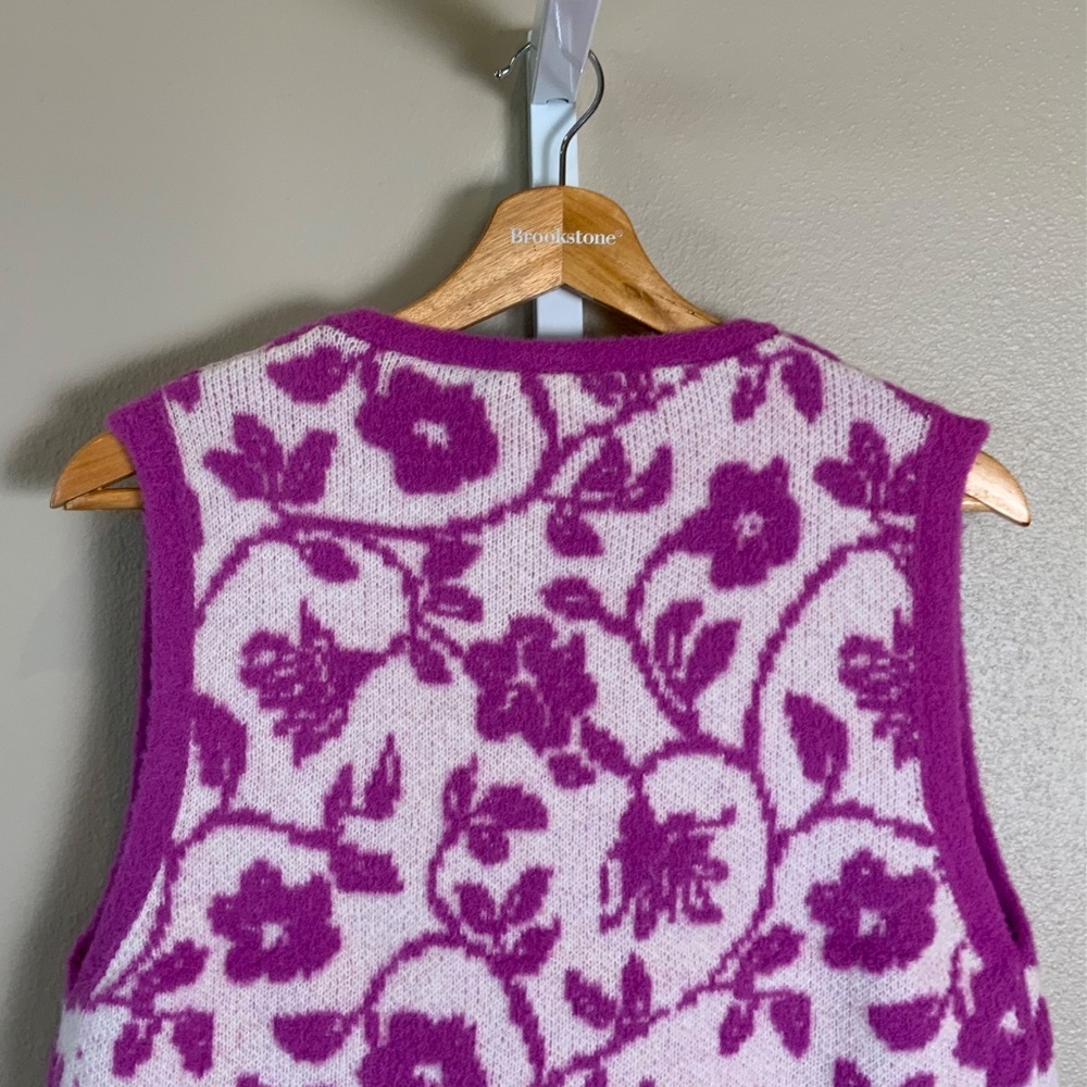 ZARA Floral Jacquard Knit Vest - Picture 15 of 16